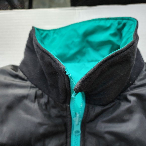 Vintage Columbia Reversible Black & Teal Insulated Down Puffer Jacket - Picture 8 of 12